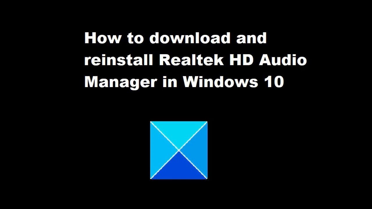 how to install realtek audio manager in windows 10